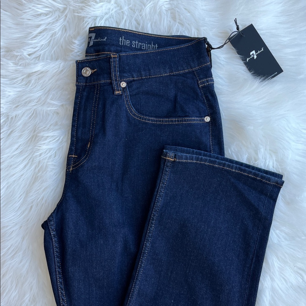 🆕 7 For All Mankind Jeans Men’s The Straight Classic Dark Wash Size 34x32 - Picture 8 of 11